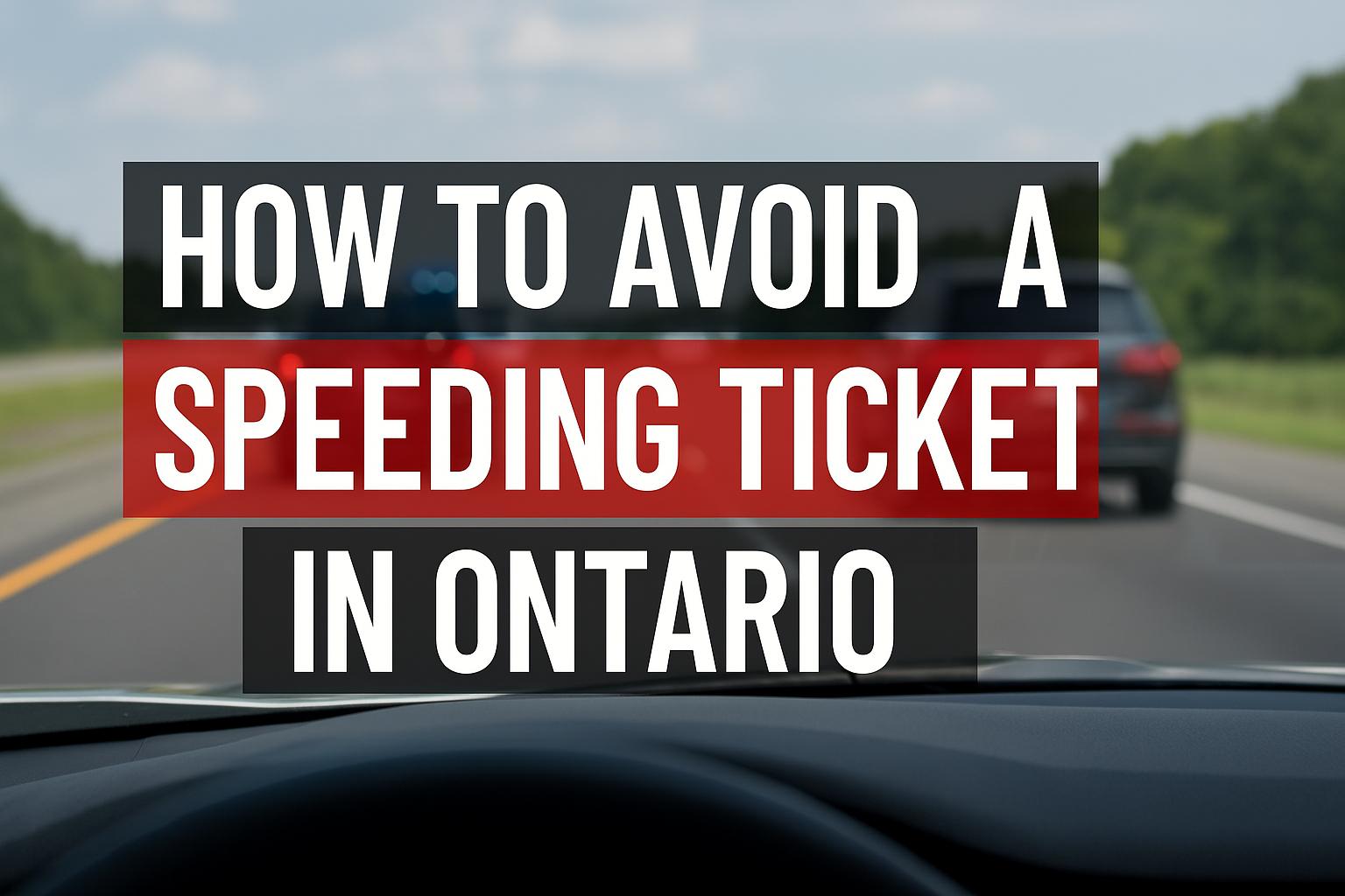 how to avoid a speeding ticket in ontario